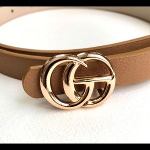 Vegan Leather Double O Belt